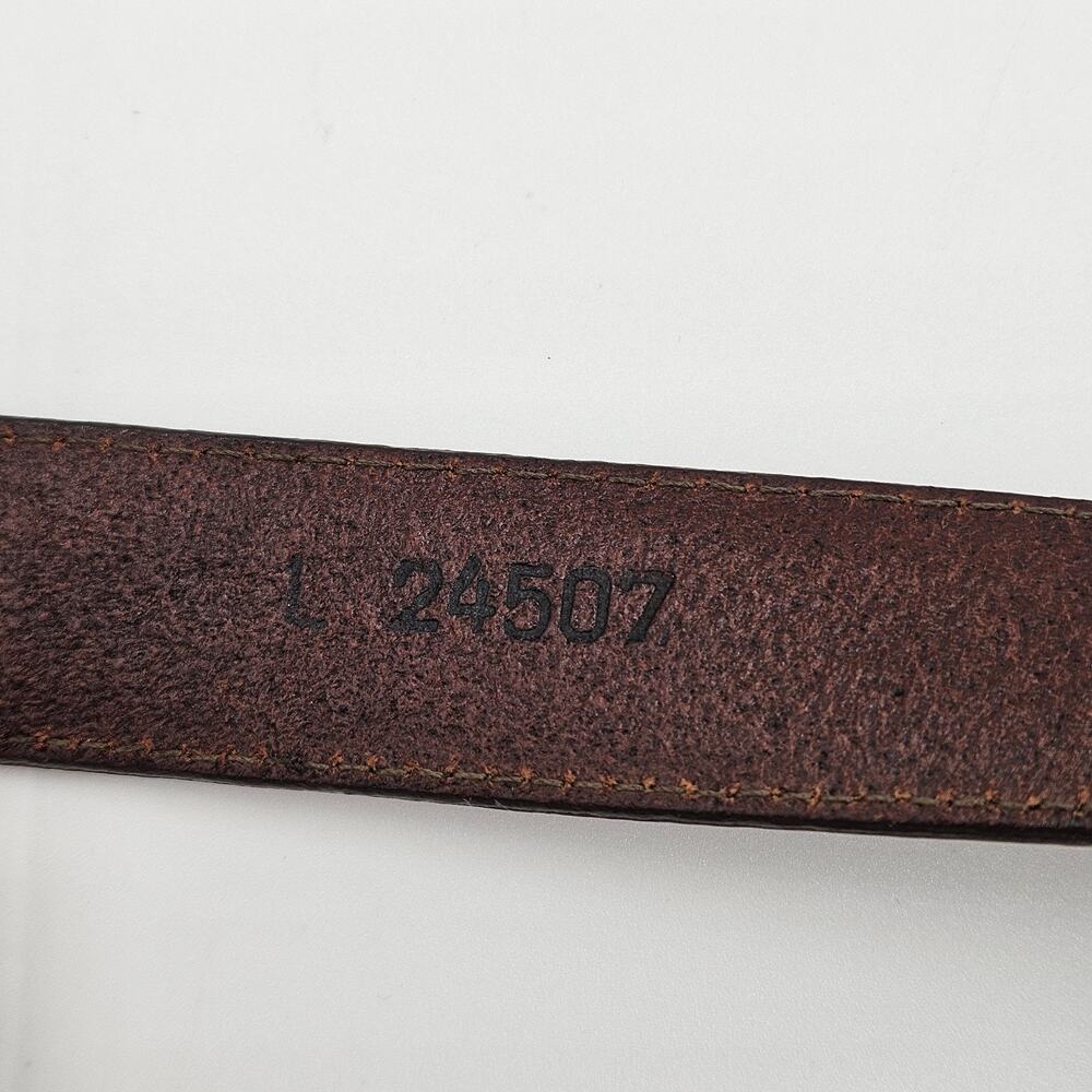 Brighton Vintage Womens 1" Size 34 Brown Leather Belt Croc Embossed USA Silver - Picture 3 of 9